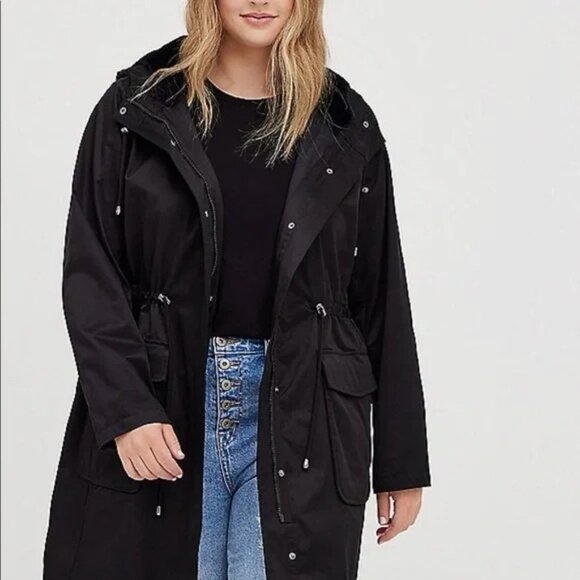 Torrid 3 in 1 Parka Coat Full Zip Hooded Black Womens Size 4 - Picture 10 of 10